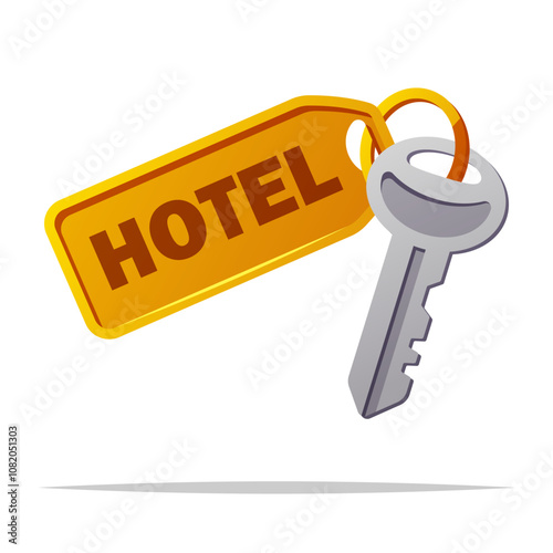 Hotel key vector isolated illustration