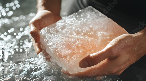 Wallpaper Mural A person icing their sore lower back joint after heavy lifting. Torontodigital.ca
