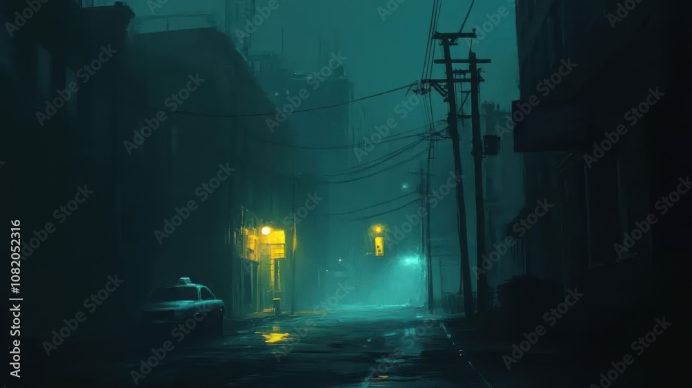 Dark, empty urban street at night with faint city lights through fog, streetlights off, occasional distant car alarm, eerie atmosphere highlighting sudden power loss in bustling city. Dark, empty urban street at night with faint city lights through fog, streetlights off, occasional distant car alarm, eerie atmosphere highlighting sudden power loss in bustling city.