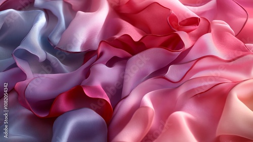 An artistic floral background with a fabriclike waving cloth resembling petals in an abstract pattern