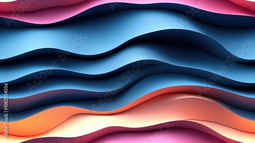 Abstract waves of colorful textured layers in modern design art