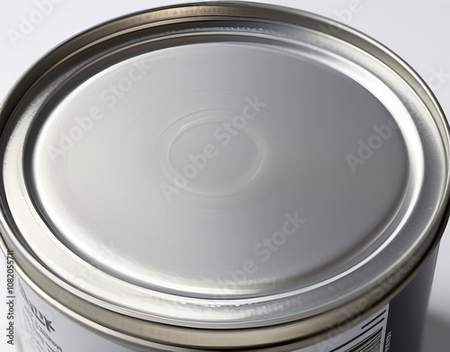 A close-up of a tin of soldering flux with its lid slightly open on a smooth white background. Generative AI