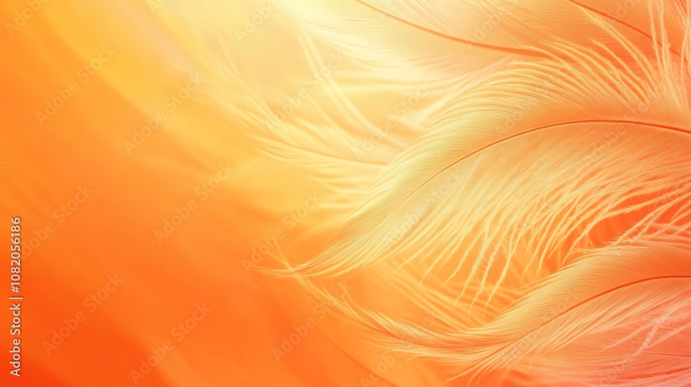An orange fractal feather background An orange fractal feather background