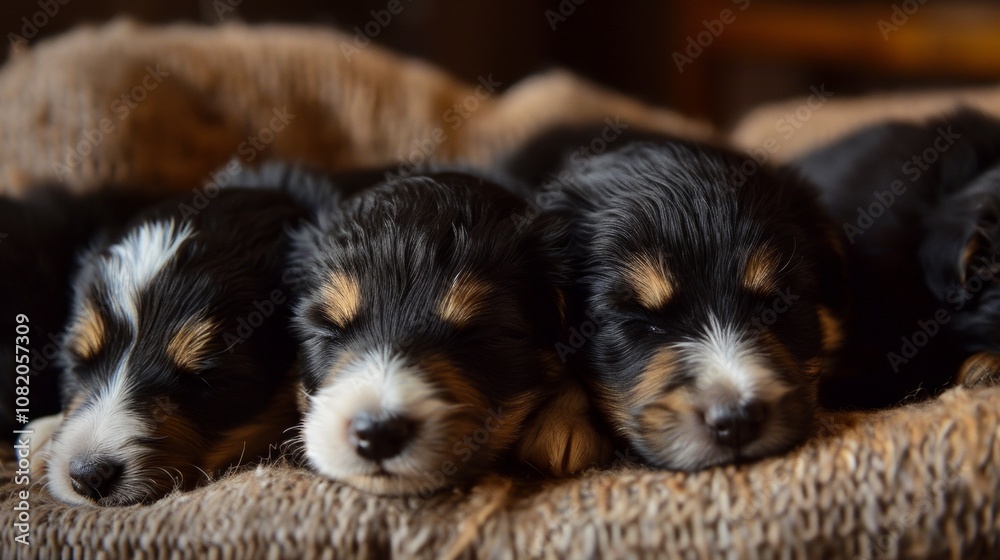 Adorable 2-Week-Old Shorthaired Collie Puppies: A Delightful 16:9 View Adorable 2-Week-Old Shorthaired Collie Puppies: A Delightful 16:9 View