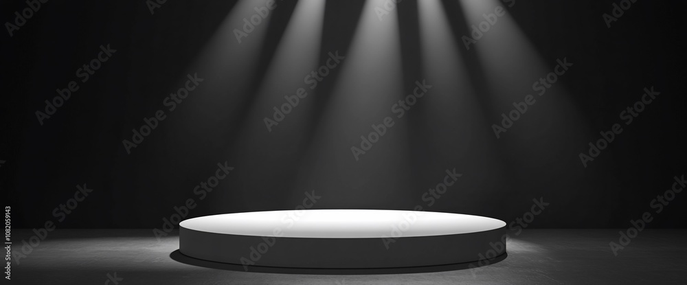 Spotlight on a round platform. Spotlight on a round platform.