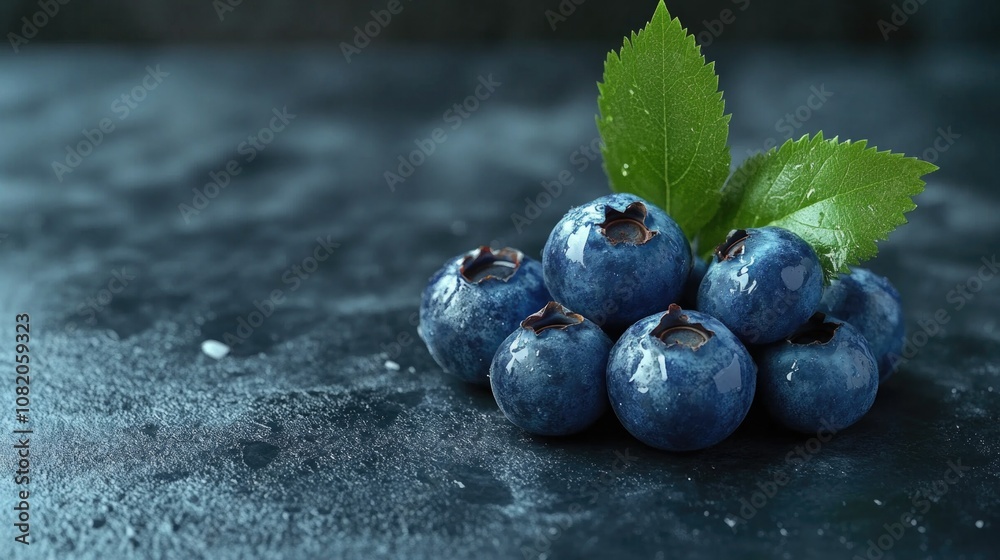 Fresh Blueberries with a Sprig of Mint Fresh Blueberries with a Sprig of Mint