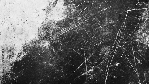 Black grunge scratched background with old film effect and dusty scary texture; space for text or design. Dark and scratched black grunge background, scratched black texture vintage film style.