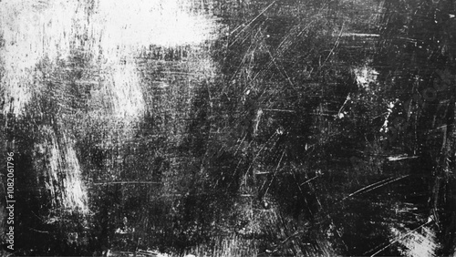 Black grunge scratched background with old film effect and dusty scary texture; space for text or design. Dark and scratched black grunge background, scratched black texture vintage film style.