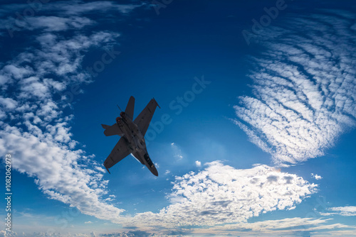 photographs of fighter jets, airplanes with power and elegance in the blue sky with white clouds