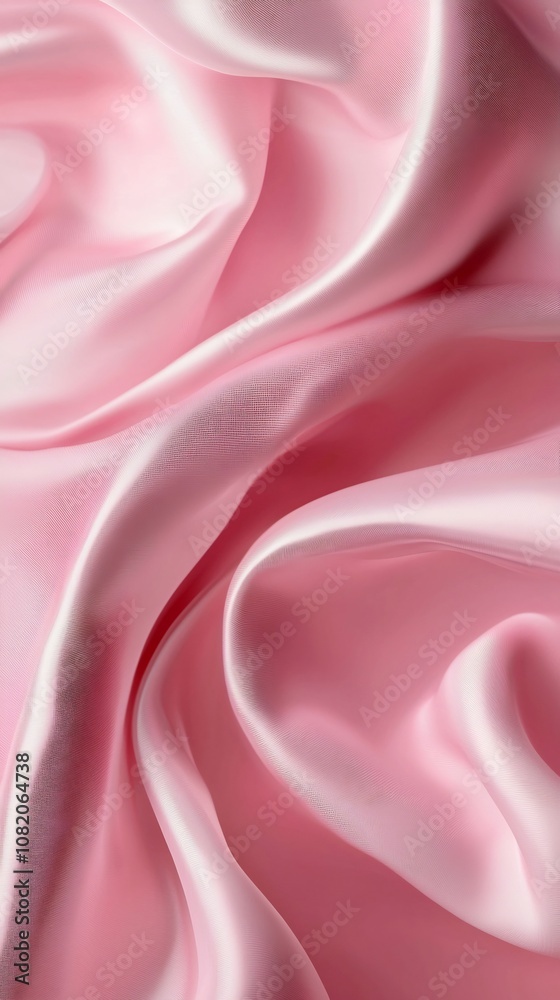 Obraz premium Soft Pastel Pink Fabric Backdrop for Skincare or Fashion Accessory Presentation