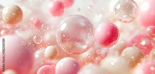 Pink and White Bubbles: A Dreamy Abstract Background