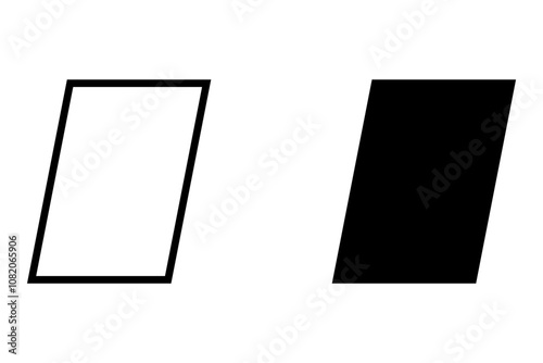 parallelogram shape illustration vector graphic. basic shape perfect for preschool learning for children and good for mathematics	
