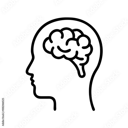 Human silhouette with brain icon representing intelligence and cognition