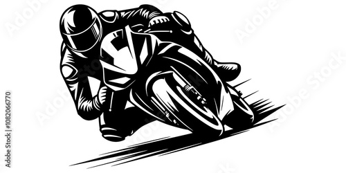 A dynamic motorcycle logo featuring a rider leaning into a corner, capturing the thrill of street racing