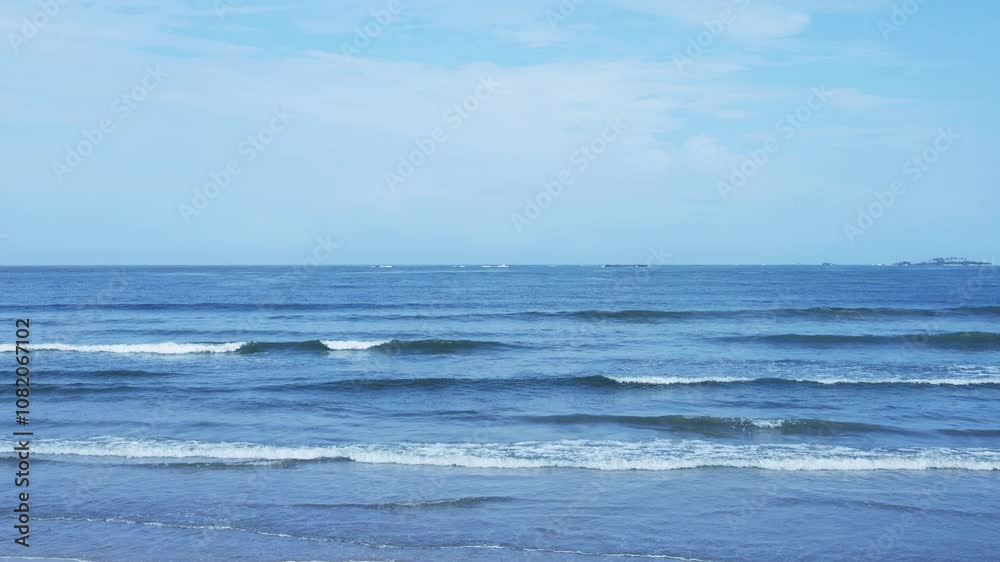 Waves in beach on sunny day, 4k resolution video Waves in beach on sunny day, 4k resolution video
