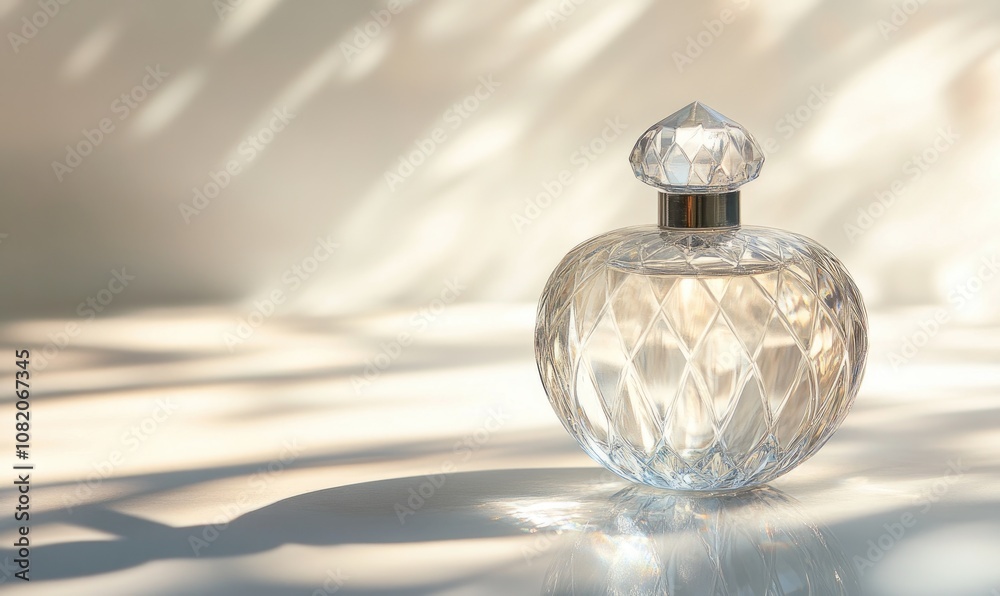A bottle of perfume with a diamond top A bottle of perfume with a diamond top