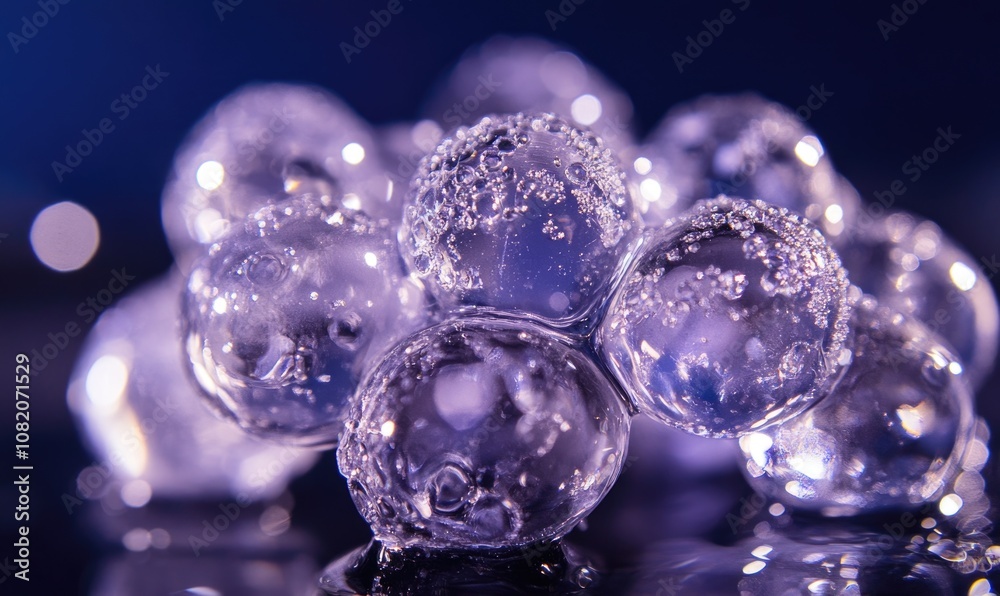 A bunch of ice balls are on a table A bunch of ice balls are on a table