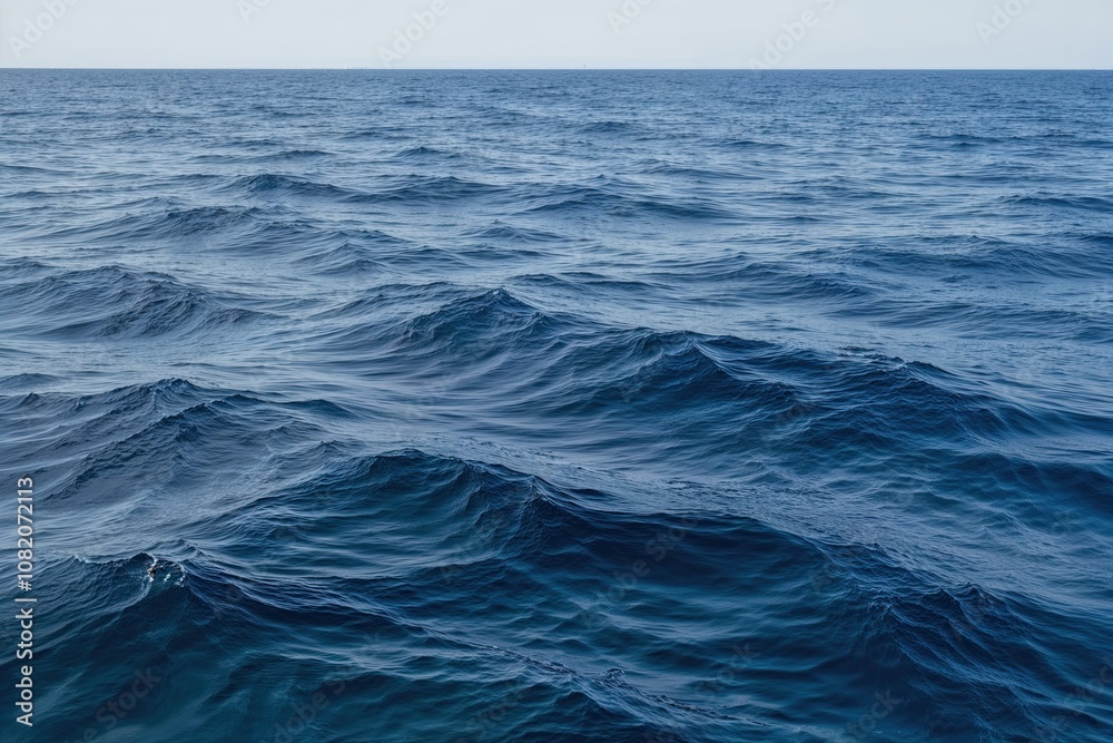 Isolated Ocean Water Surface with Blue Waves and Ripples Isolated Ocean Water Surface with Blue Waves and Ripples