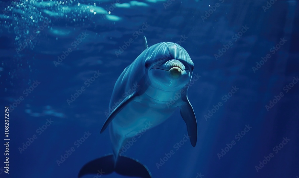 Obraz premium A dolphin is swimming in the ocean