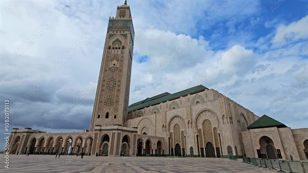 the famous Hassan II Mosque, a stately mosque, a fine example of pure ...