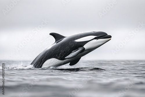 Graceful Orca Leaping in the Clouds