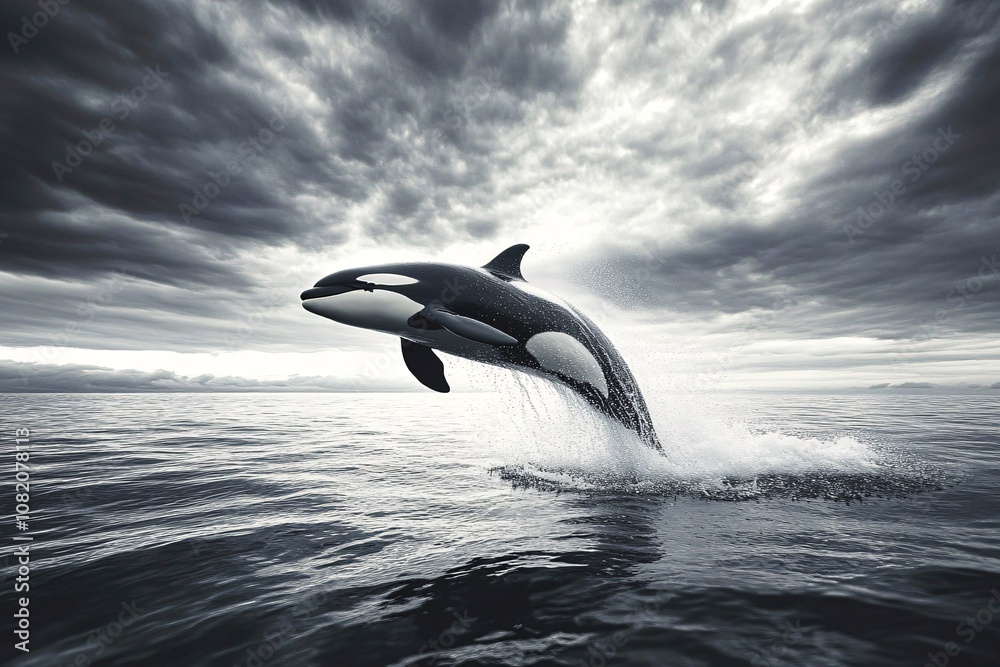 Fototapeta premium Graceful Orca Leap