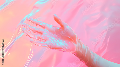 Obraz na płótnie hand with paint w salonie