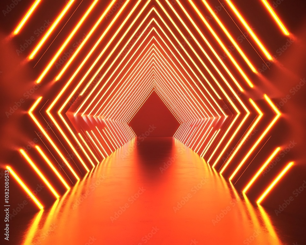 Naklejka premium Vibrant Neon Geometric Backdrop for Retro Themed Product Presentations