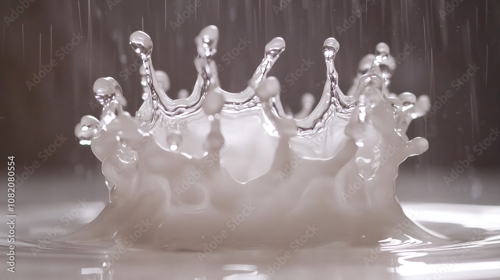 milk splash isolated on black