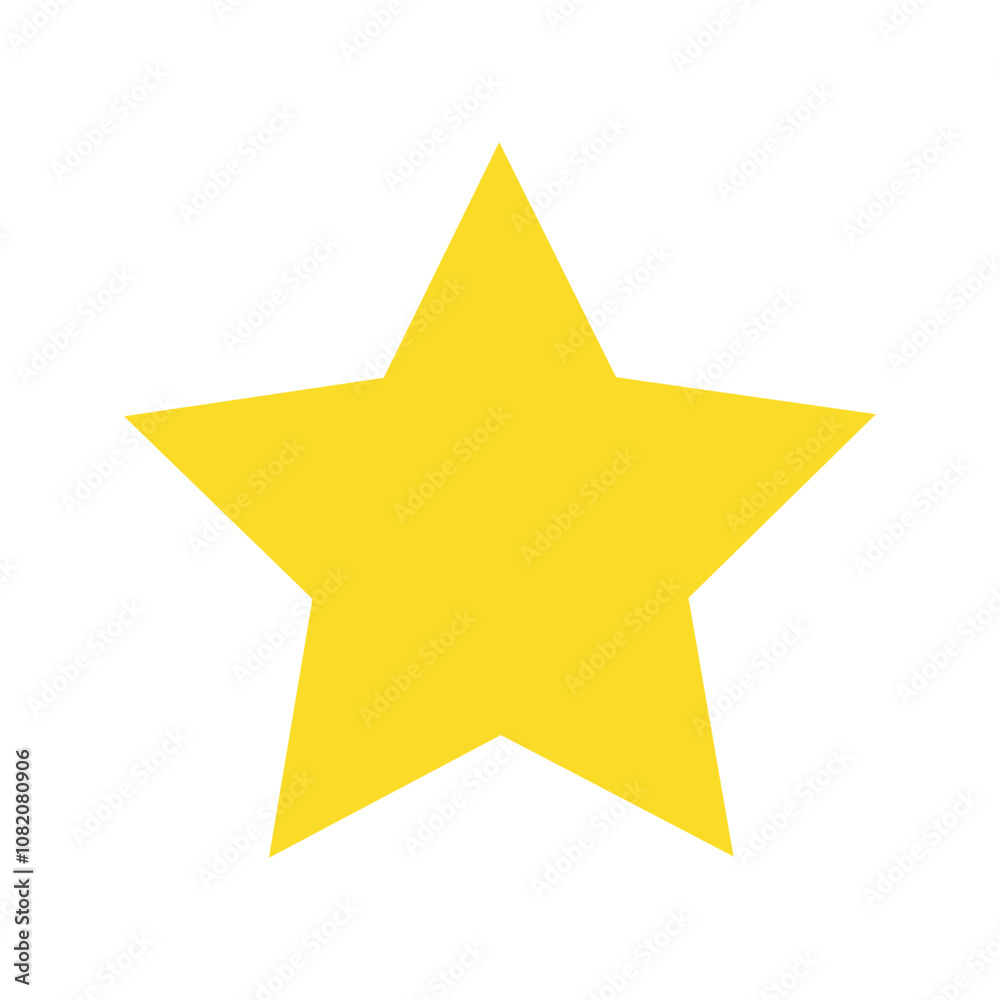 bright yellow star on transparent background, flat vector illustration bright yellow star on transparent background, flat vector illustration