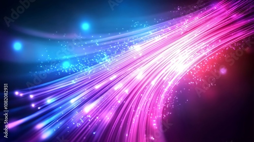  Vibrant Fiber Optic Light Trail in Purple and Blue 