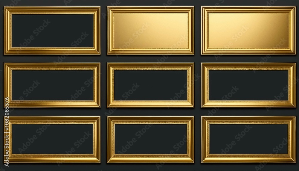 Fototapeta premium set of gold frames