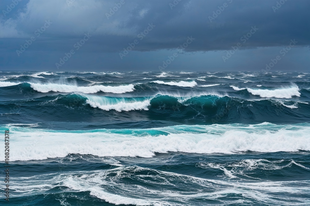 Stormy Blue Waves and Chaotic Ocean Water Surface Swells Stormy Blue Waves and Chaotic Ocean Water Surface Swells