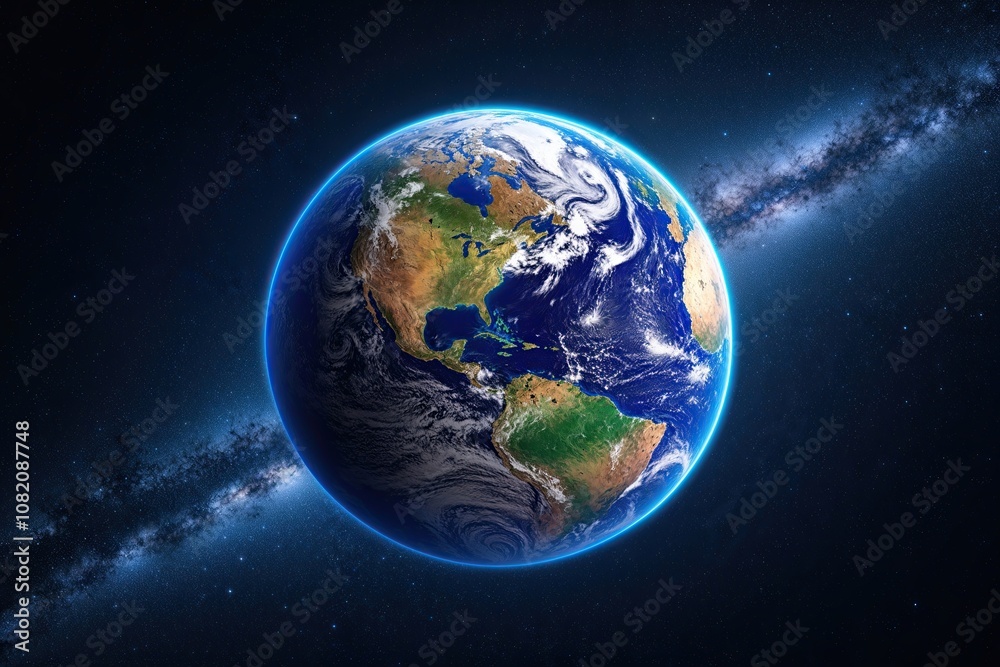 Isolated Earth Planet Sphere Image in Space Environment Isolated Earth Planet Sphere Image in Space Environment