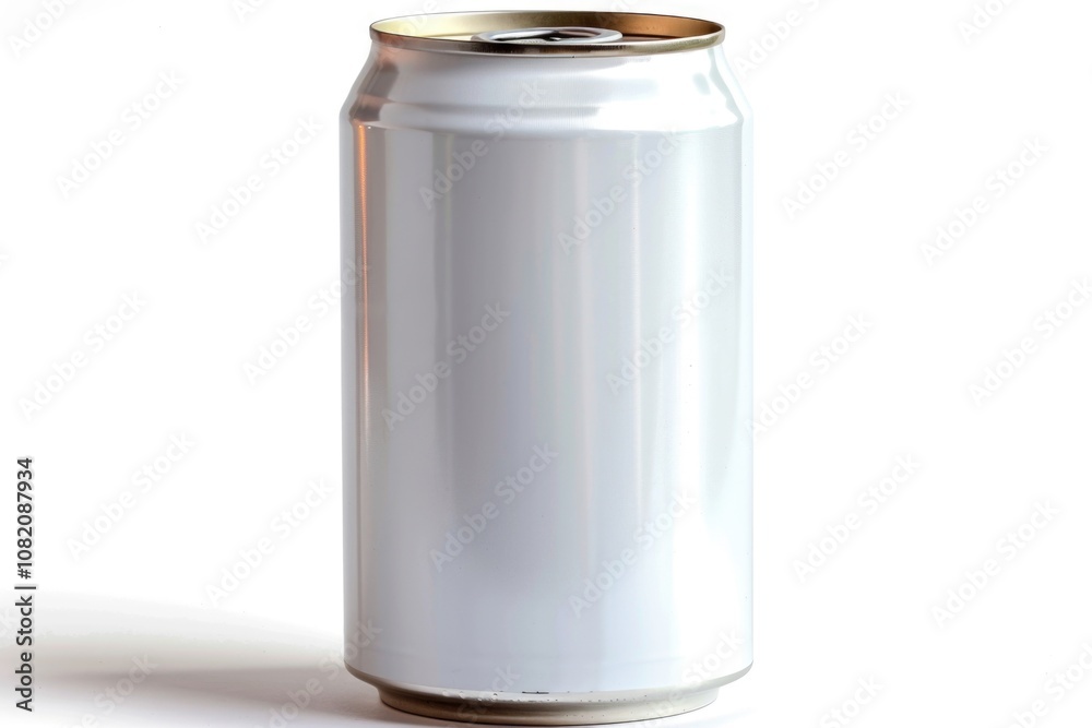 A can of soda sits on a white surface, awaiting opening A can of soda sits on a white surface, awaiting opening