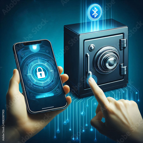 Digital technologies, opening a safe using a mobile application