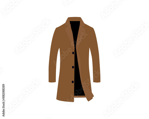 Elegant Formal Jacket Soft Warm Wool Long Coat Stylish and Comfortable Winter Wear Vector, Art For Free SVG Download 
