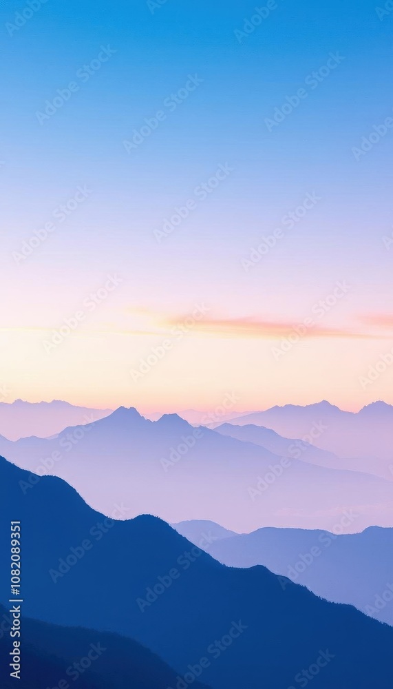 mountains in the distance with a blue sky and a pink and yellow sunset mountains in the distance with a blue sky and a pink and yellow sunset