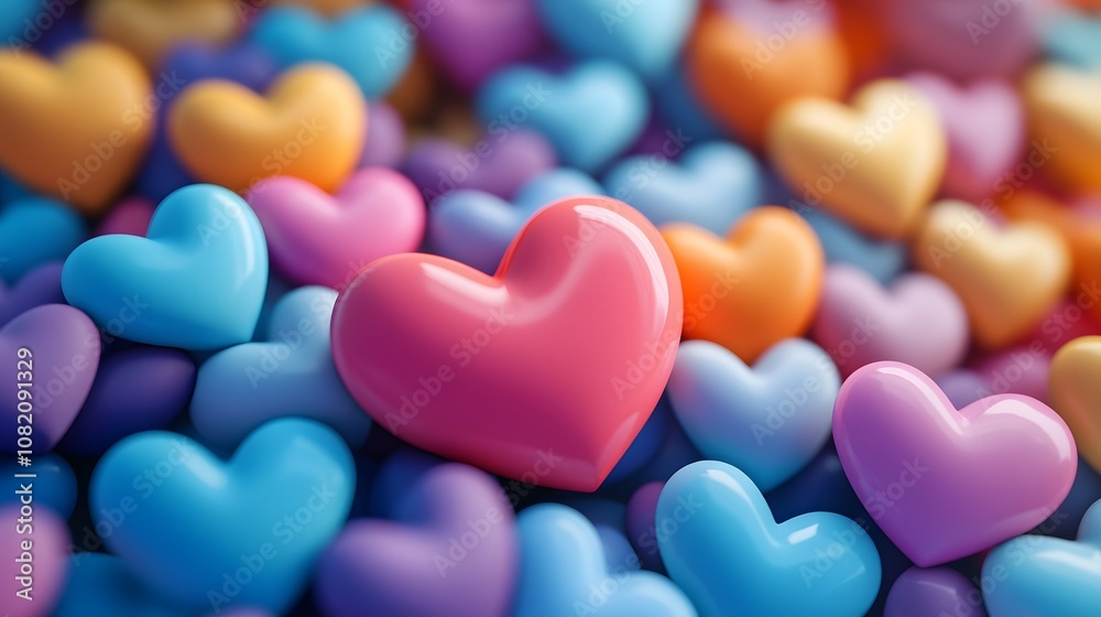 3d floating heart icon for social media background, Valentine Day theme. 3d rendering 3d floating heart icon for social media background, Valentine Day theme. 3d rendering