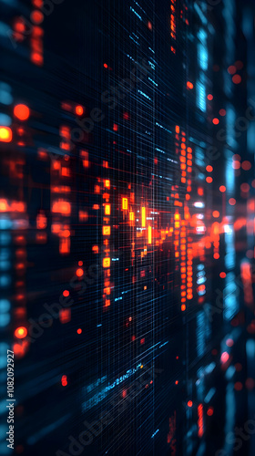 Wallpaper Mural Abstract Background - Digital Data Stream Illustration Torontodigital.ca