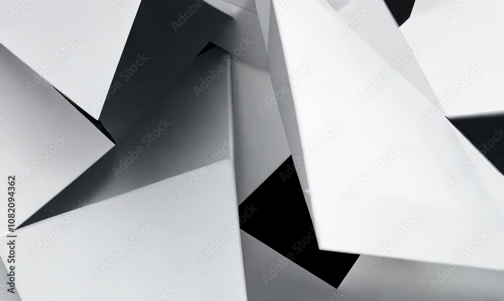 intricate transitions of abstract block figures in black and white
