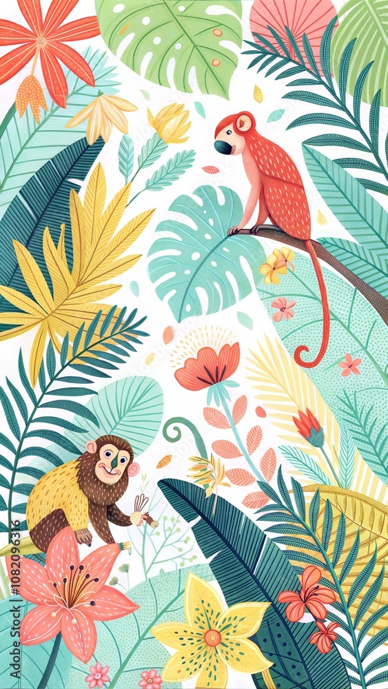 Playful Tropical Theme Background Playful Tropical Theme Background