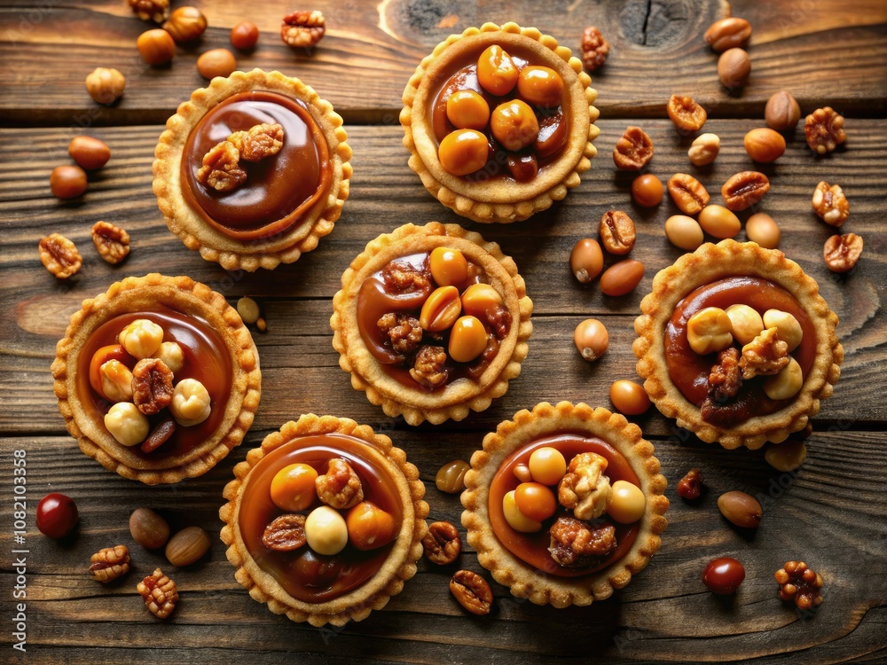 Savor these delightful homemade mini tartlets featuring caramel-coated hazelnuts and walnuts, an ideal dessert for parties, celebrations, and gourmet baking enthusiasts seeking sweet inspiration. Savor these delightful homemade mini tartlets featuring caramel-coated hazelnuts and walnuts, an ideal dessert for parties, celebrations, and gourmet baking enthusiasts seeking sweet inspiration.