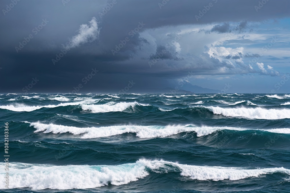 Stormy Blue Waves with Turbulent Ocean Surface Swells Stormy Blue Waves with Turbulent Ocean Surface Swells