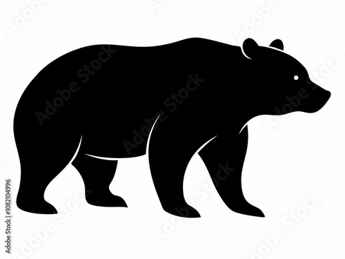 bear silhouette vector black illustration on a white background