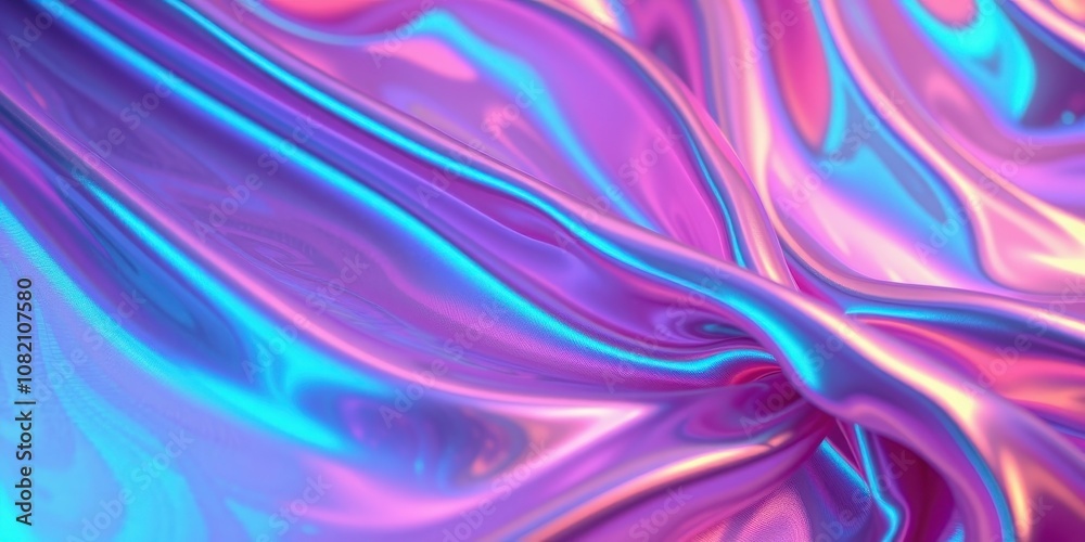 Abstract iridescent fabric, soft and flowing, creating a colorful and captivating texture Abstract iridescent fabric, soft and flowing, creating a colorful and captivating texture