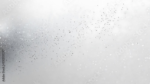 Abstract white background with scattered black dots.