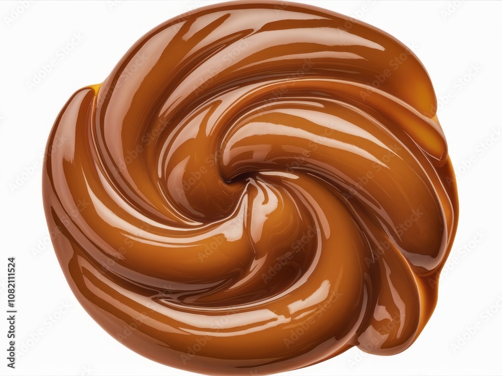 Swirl of Caramel: A delectable close-up shot of rich, brown caramel swirling into a mesmerizing pattern. The glossy texture and rich color invite indulgence. Swirl of Caramel: A delectable close-up shot of rich, brown caramel swirling into a mesmerizing pattern. The glossy texture and rich color invite indulgence.