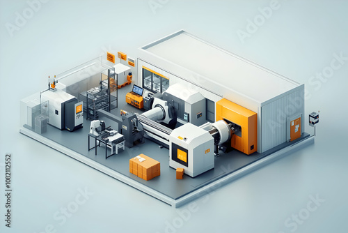 3D Factory Automation Illustration Manufacturing Technology photo