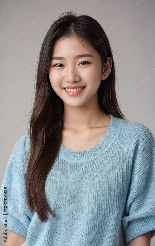 portrait of beautiful young Korean girls smiling and looking cheerful portrait of beautiful young Korean girls smiling and looking cheerful